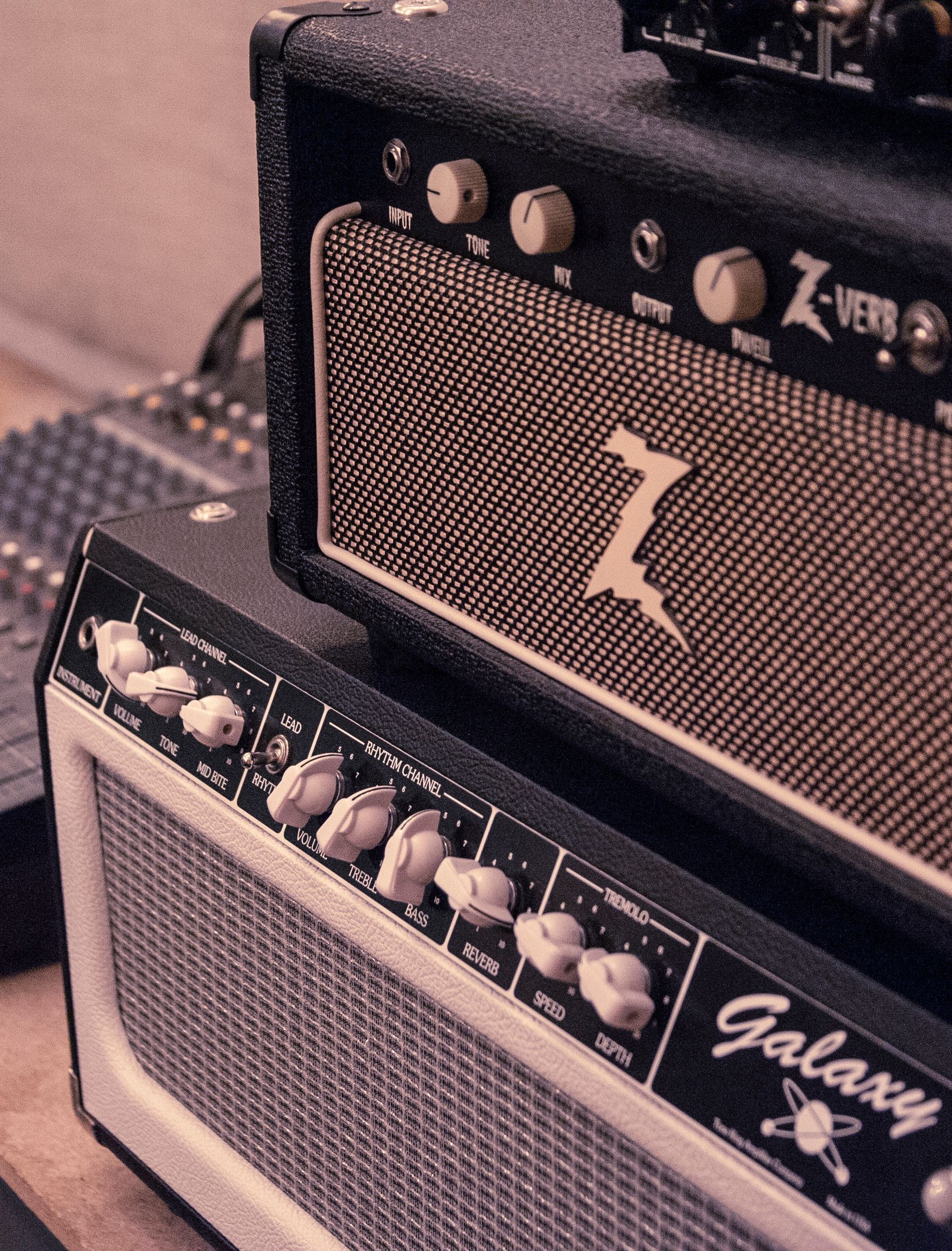 Stack of guitar amps