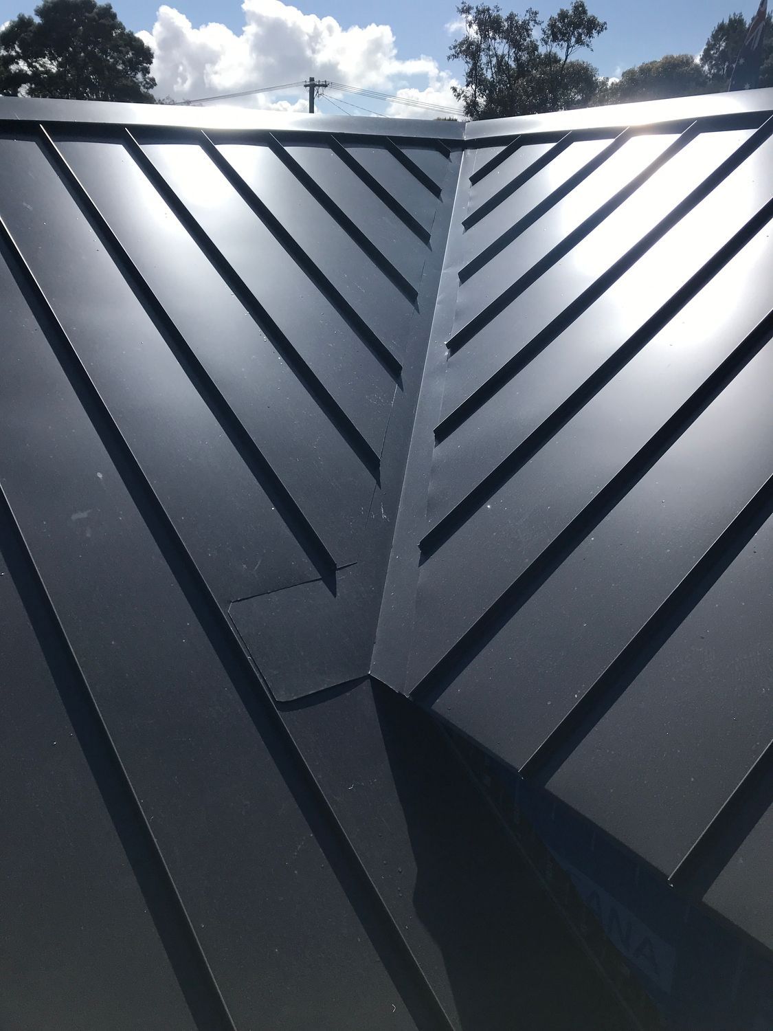Metal Roof with A Diagonal Pattern — Mornington, TAS — Raymark Roofing Pty Ltd