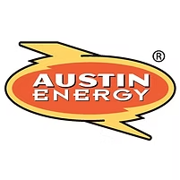 Austin Energy logo: Orange and yellow lightning bolt shape with company name.