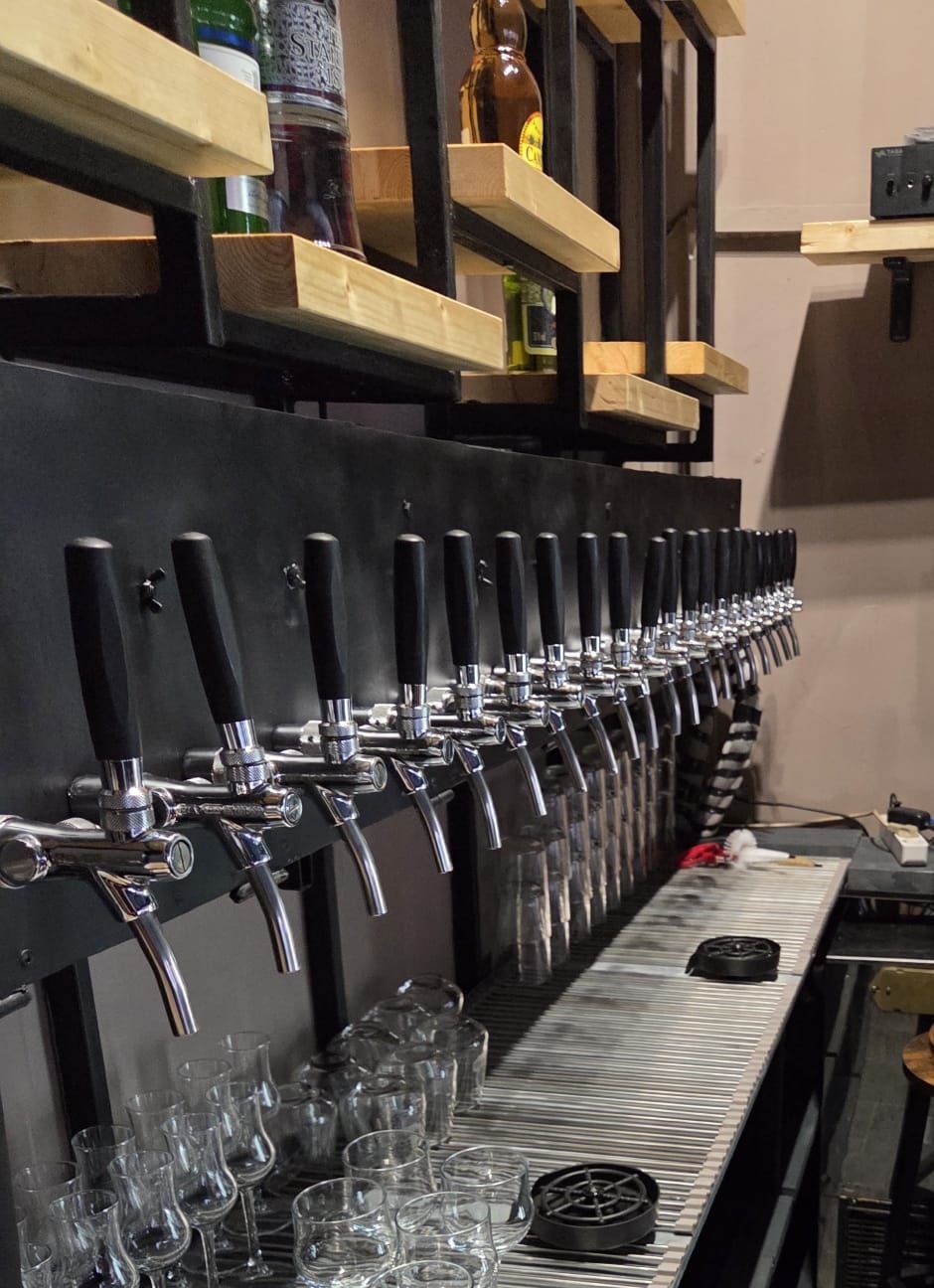 A flight of craft beer