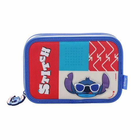 CARTUCHERA 2 PISOS DISNEY STITCH  21X14X4 CM
