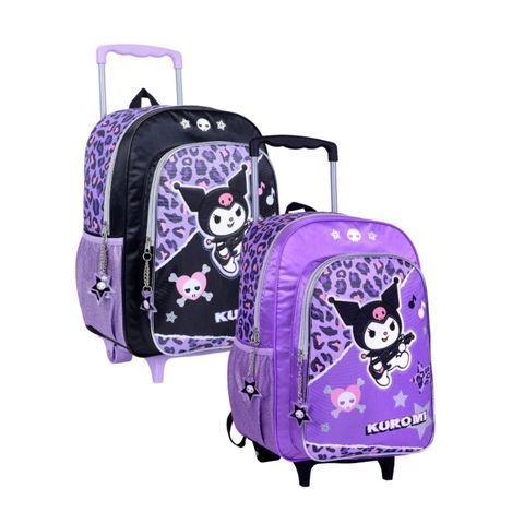 MOCHILA 16''  CON CARRO KUROMI ROCK