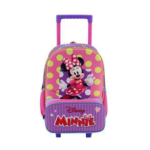 MOCHILA CON CARRITO DISNEY MINNIE 16''