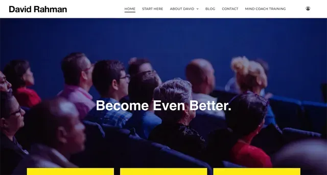 People in a theater, looking up at the screen. Text overlay reads 