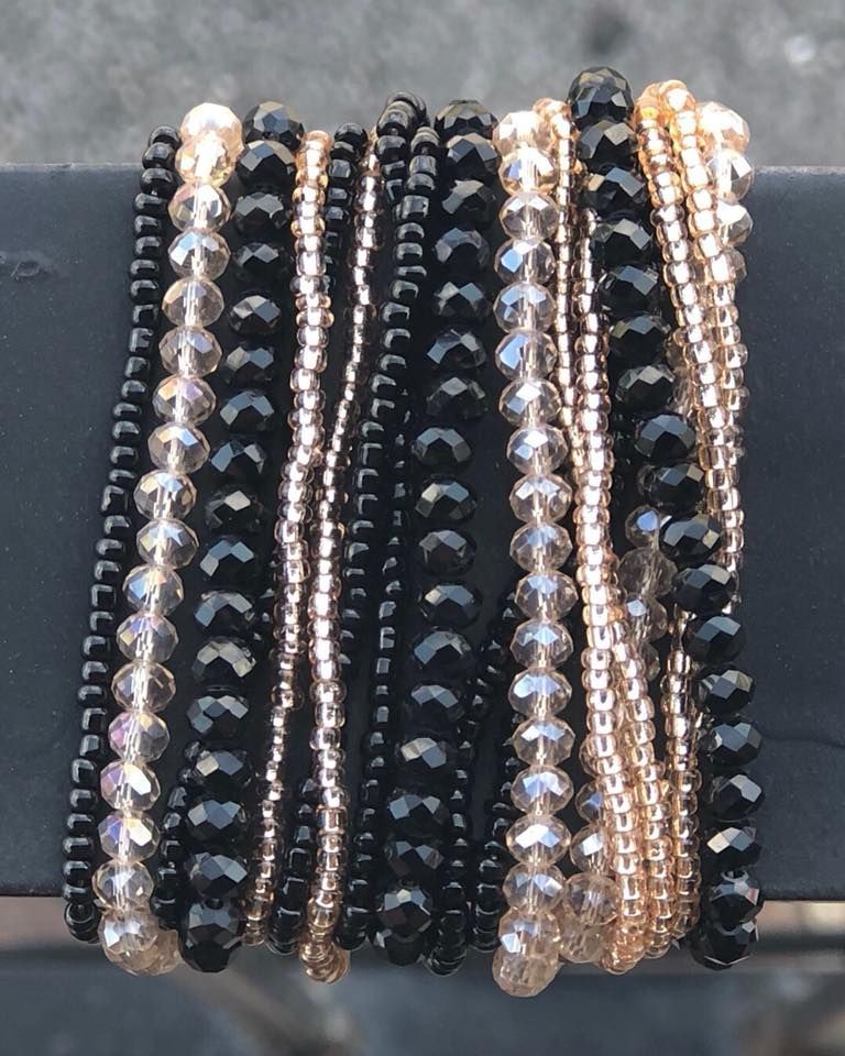 Bracelet Made of Black and Gold Beads — Russellville, AL — Artistic Jewelry and Repair