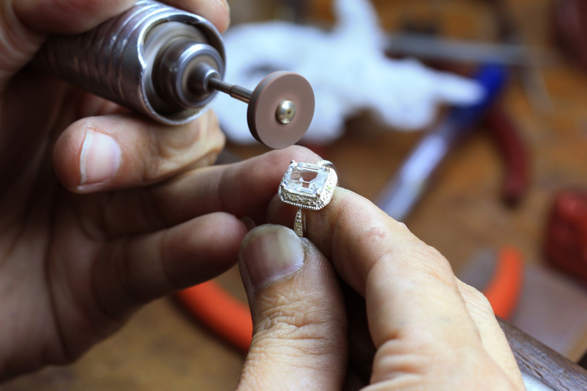 Polishing a Diamond Ring — Russellville, AL — Artistic Jewelry and Repair