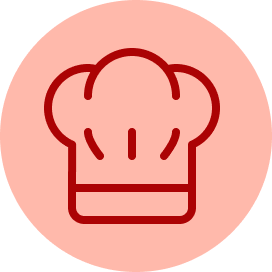 A red map pin icon centered over a dark red outline of the United States, set against a soft pink circular background.