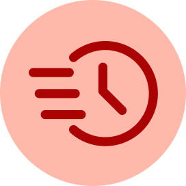 A dark red shield icon containing a matching red checkmark, centered on a light red circular background.