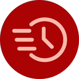 A dark red shield icon with a matching checkmark inside, set against a pale pink circular background.