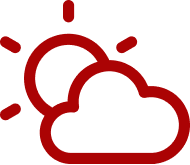 A dark red outline icon of a delivery truck.