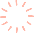 A circular loading icon made of twelve evenly spaced, short, soft-pink dashes arranged in a radial pattern on a white background.