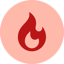 A dark red shield icon containing a matching red checkmark, centered on a light red circular background.