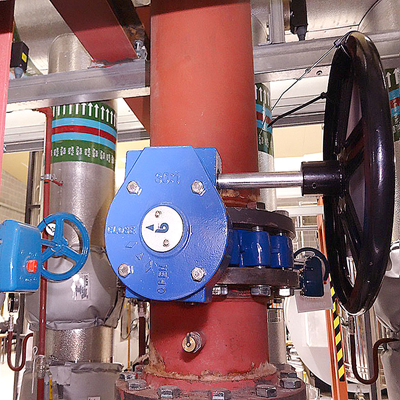 A blue valve with the letter a on it