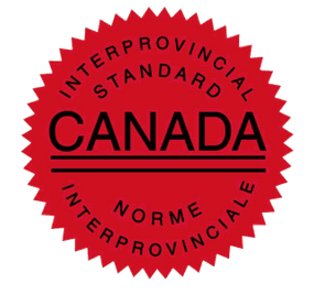 A red stamp that says interprovincial standard canada