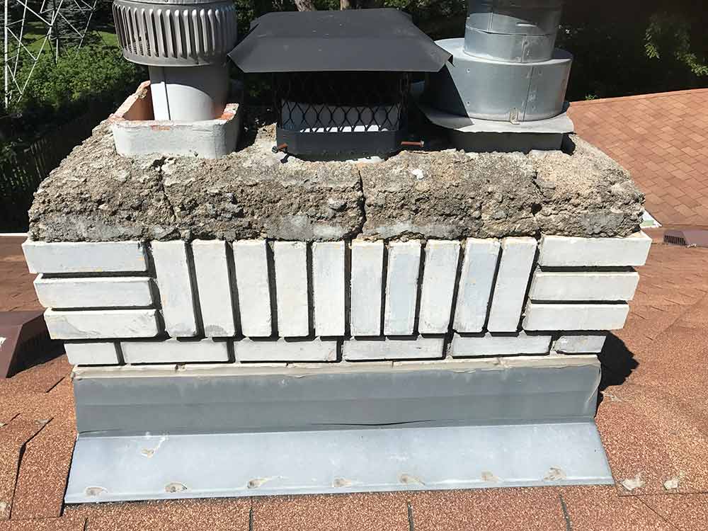 before image of brick chimney