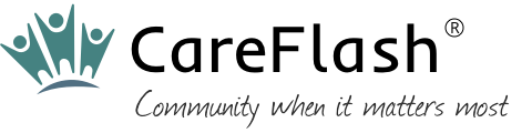 The logo for careflash community when it matters most
