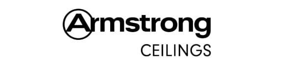 A black and white logo for armstrong ceilings