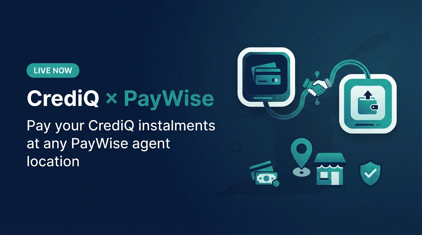 CrediQ x PayWise promo banner: pay CrediQ instalments at any PayWise agent location