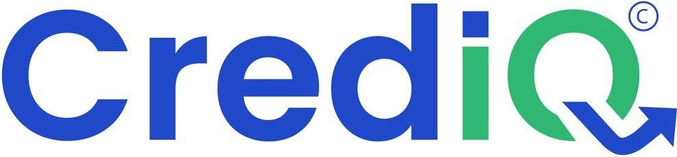 Logo of CrediQ in blue and green with a curved arrow.