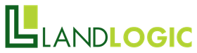 LandLogic logo with green and light green text and a stylized 