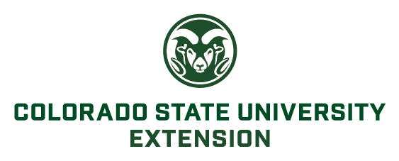 A logo for colorado state university extension with a ram head