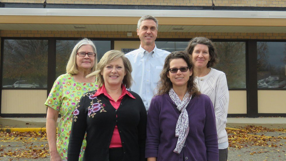 the team at Middleville Family Practice outside of the building.