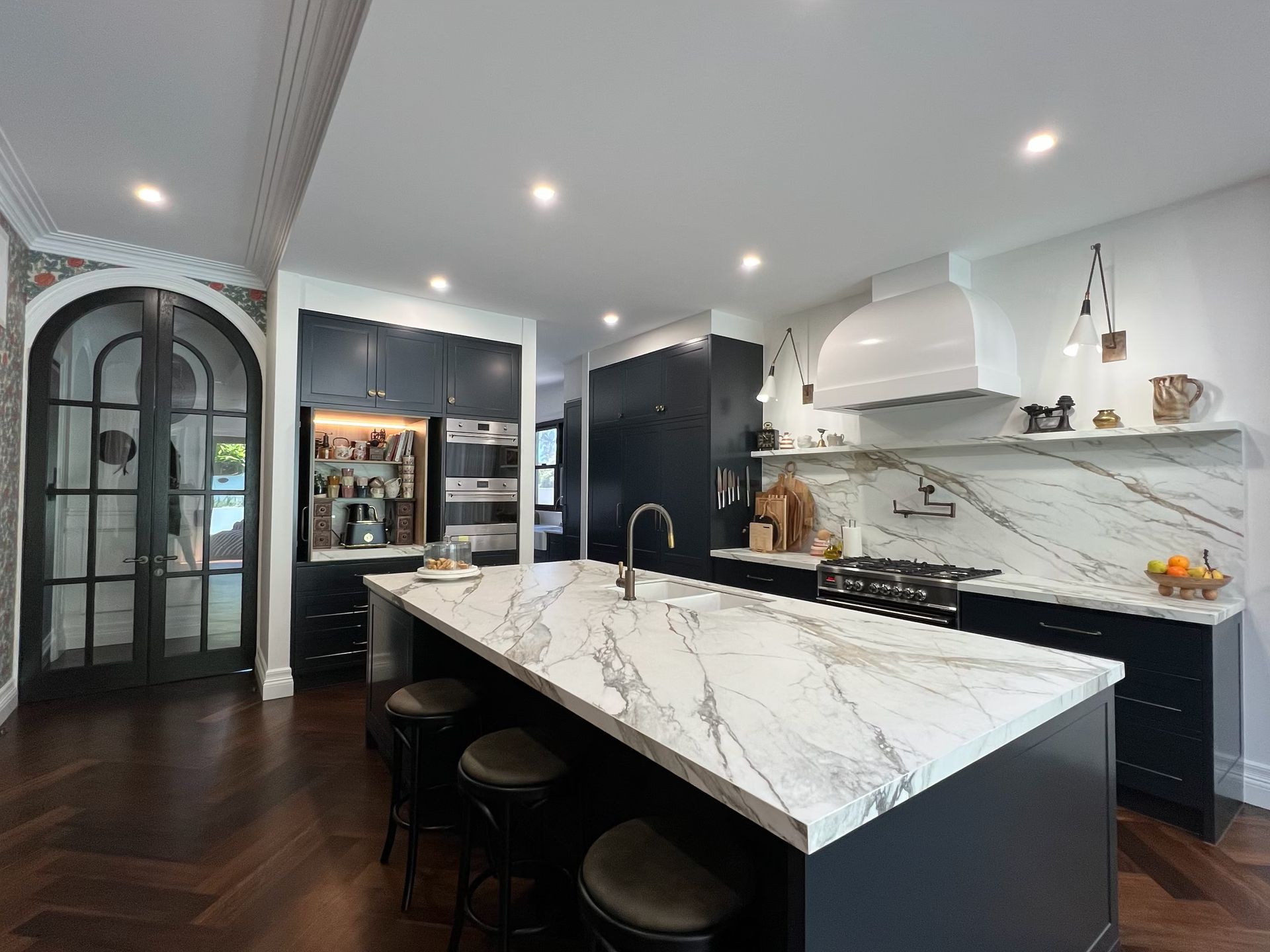 A Kitchen Cabinets with Round Silver Knobs — Simonetto'S Cabinets & Joinery in North Brisbane, QLD