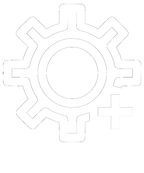 Gear with a plus sign, suggesting adding settings or options.