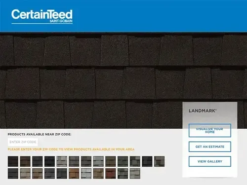 A certainteed website shows a picture of a roof