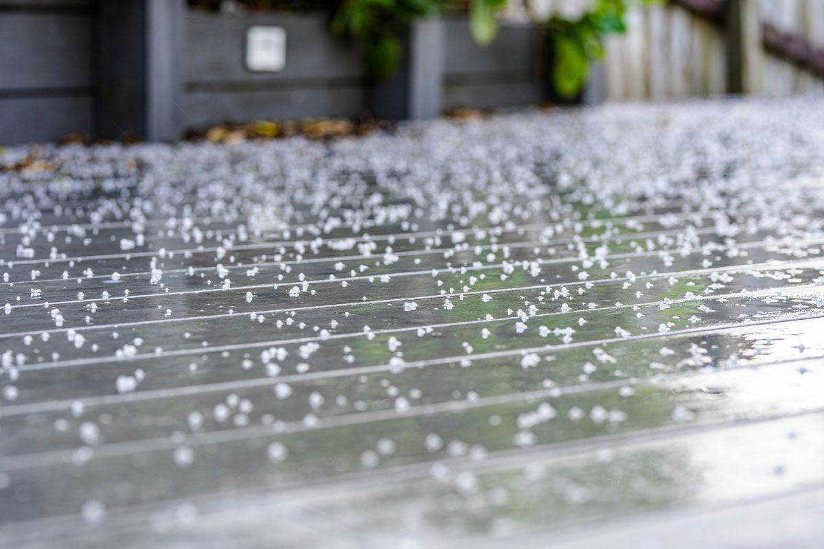 There is a lot of hail on the ground — Holmen, WI — Riverland Exteriors Corporation