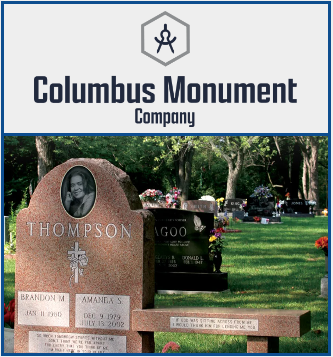 Columbus Monument Company Logo and image of Bench Memorials