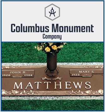 Columbus Monument Company Logo and image of Bench Memorials