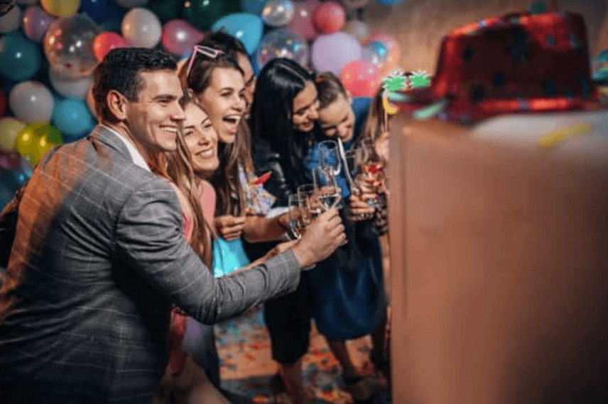 Event photo booth rental for a family reunion and birthday party