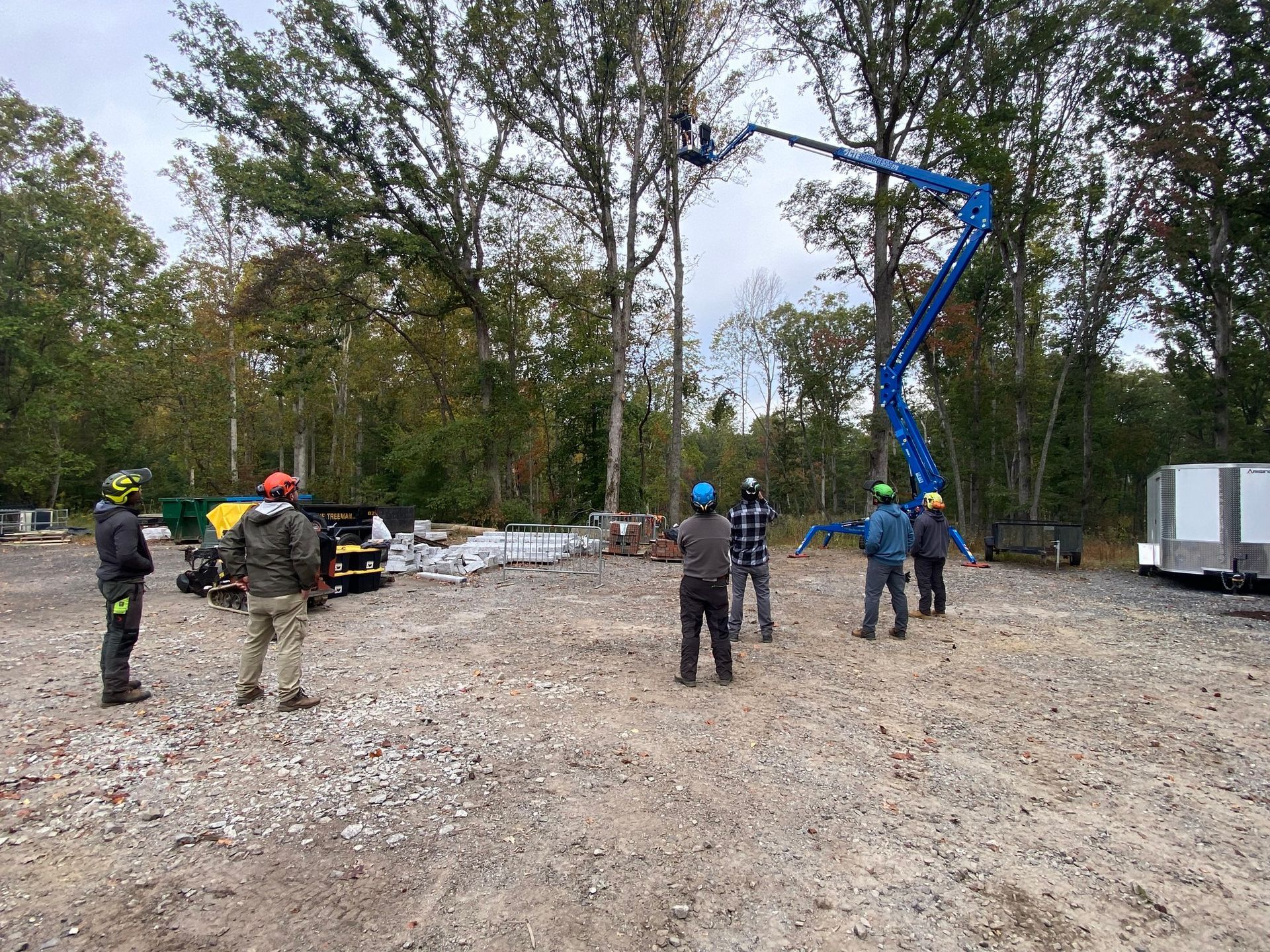 CTE Tracked Aerial Lift being used for tree trimming