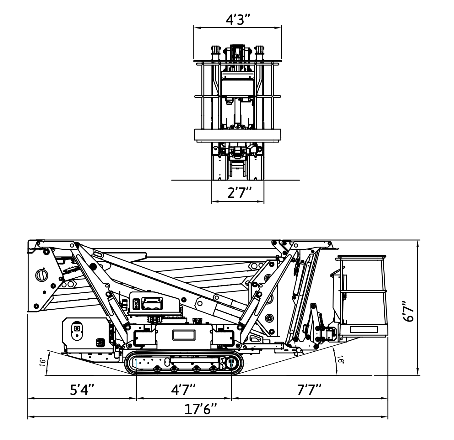 TRACCESS 230-75 Dimensions