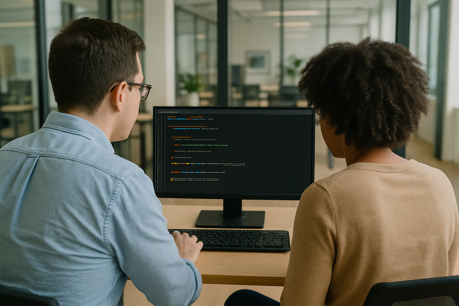 Small business owner using AI marketing tools on a laptop