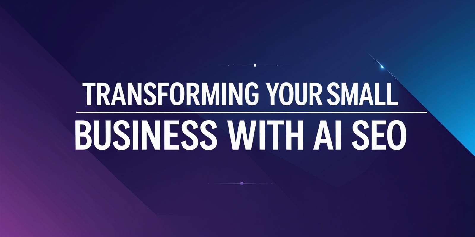 AI SEO for small business blog banner with the blog title