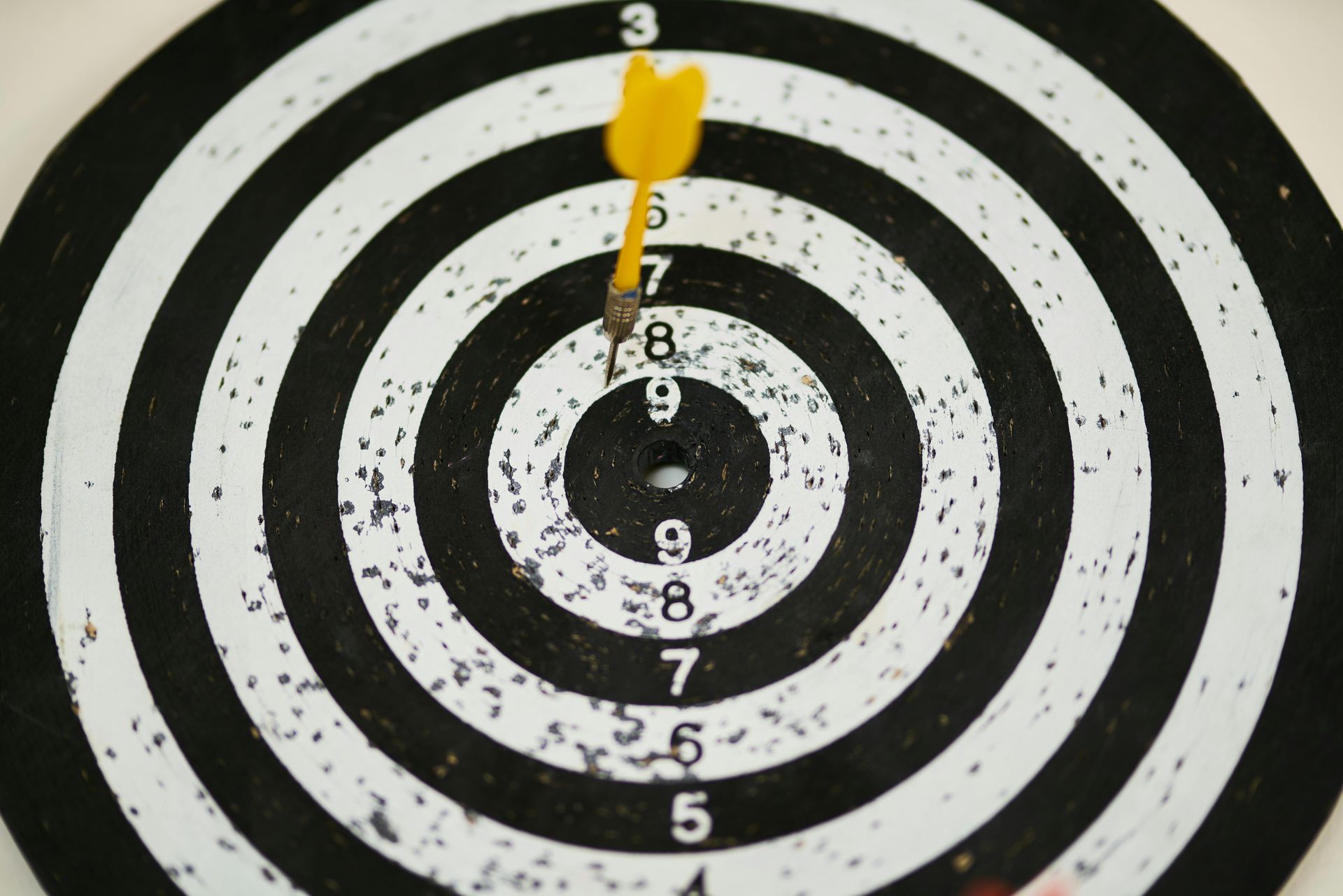A dart board representing accuracy for consistent quality and a good customer experience