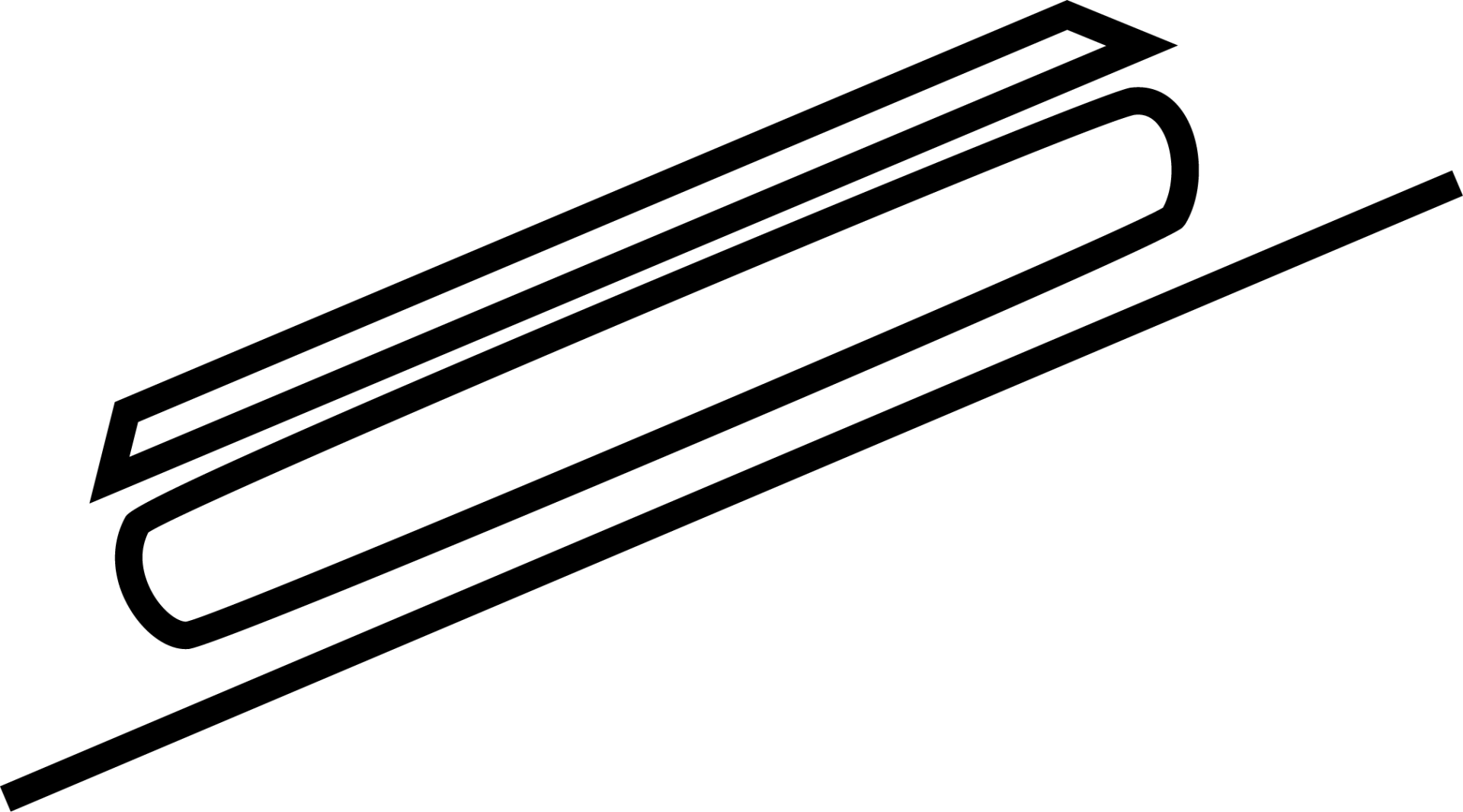 Un dibujo en blanco y negro de un lápiz sobre un fondo blanco.