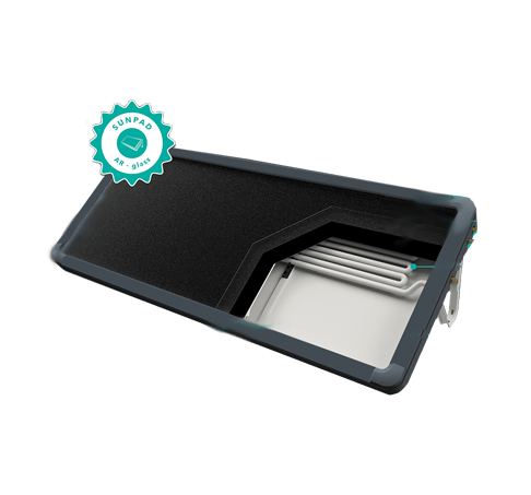 Una imagen de un fregadero de acero inoxidable con una pegatina.