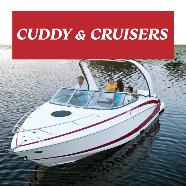 a cuddy and cruisers logo with a boat in the water