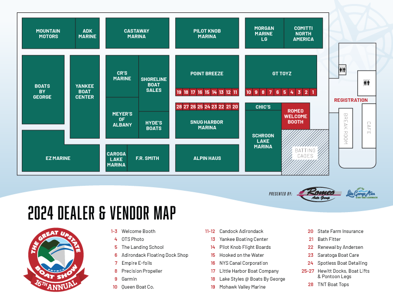 great upstate boat show dealer show map