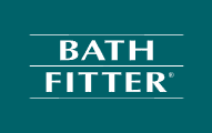 the bath fitter logo is on a blue background .