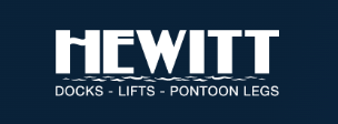 the logo for hewitt docks lifts pontoon legs