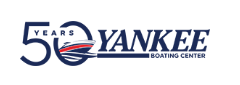 the logo for the yankee boating center is 50 years .