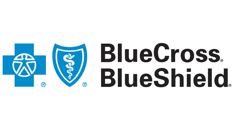 BlueCross BlueShield logo with a blue cross and shield symbols on a white background.