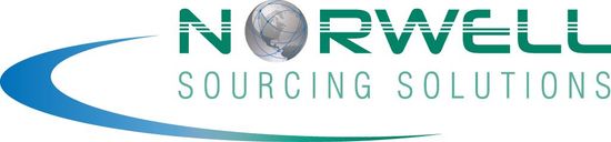 The norwell sourcing solutions logo is blue and green