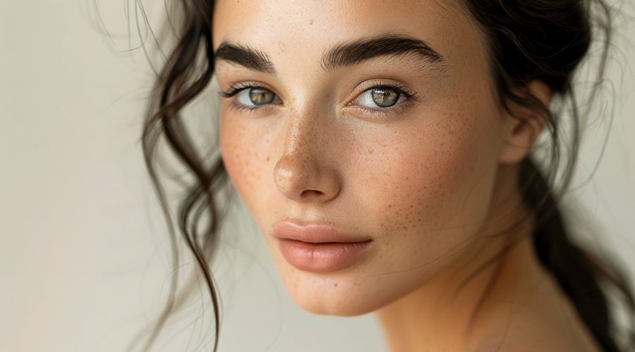 Four images comparing under-eye appearance before and after treatment, showing a reduction in dark circles.