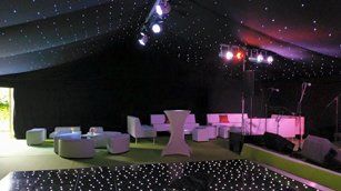 Wedding venue set up for night do