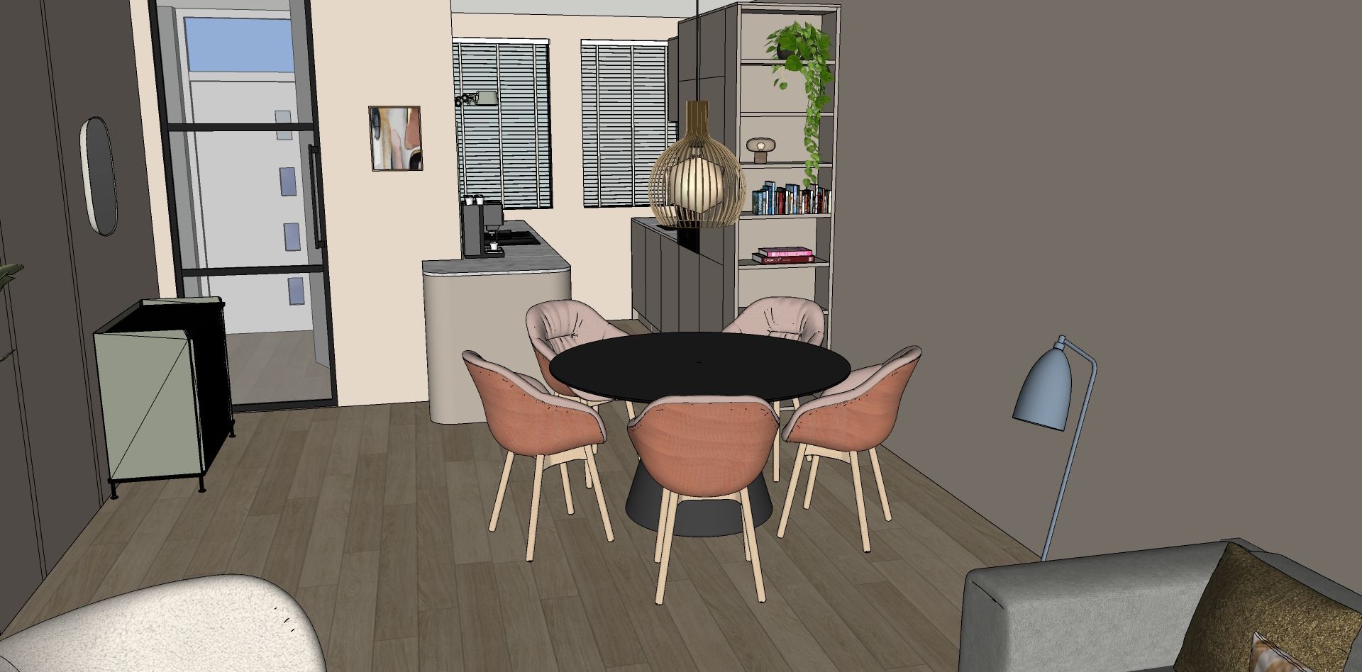 3D-tekening woonkamer Sketch-up